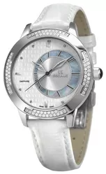 1671.2.1063 white mop, ss cz stones, white leather