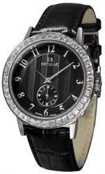 1675.2.1069 black, ss cz stones, black leather