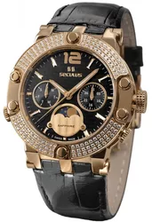1690.5.706 black, pvd-r with stones, black leather