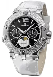 1690.5.706 black, ss with stones, white leather