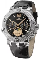 1690.5.706 black-rose, ss with stones, black leather