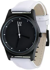 6 секунд Black (белый кожаный ремешок)